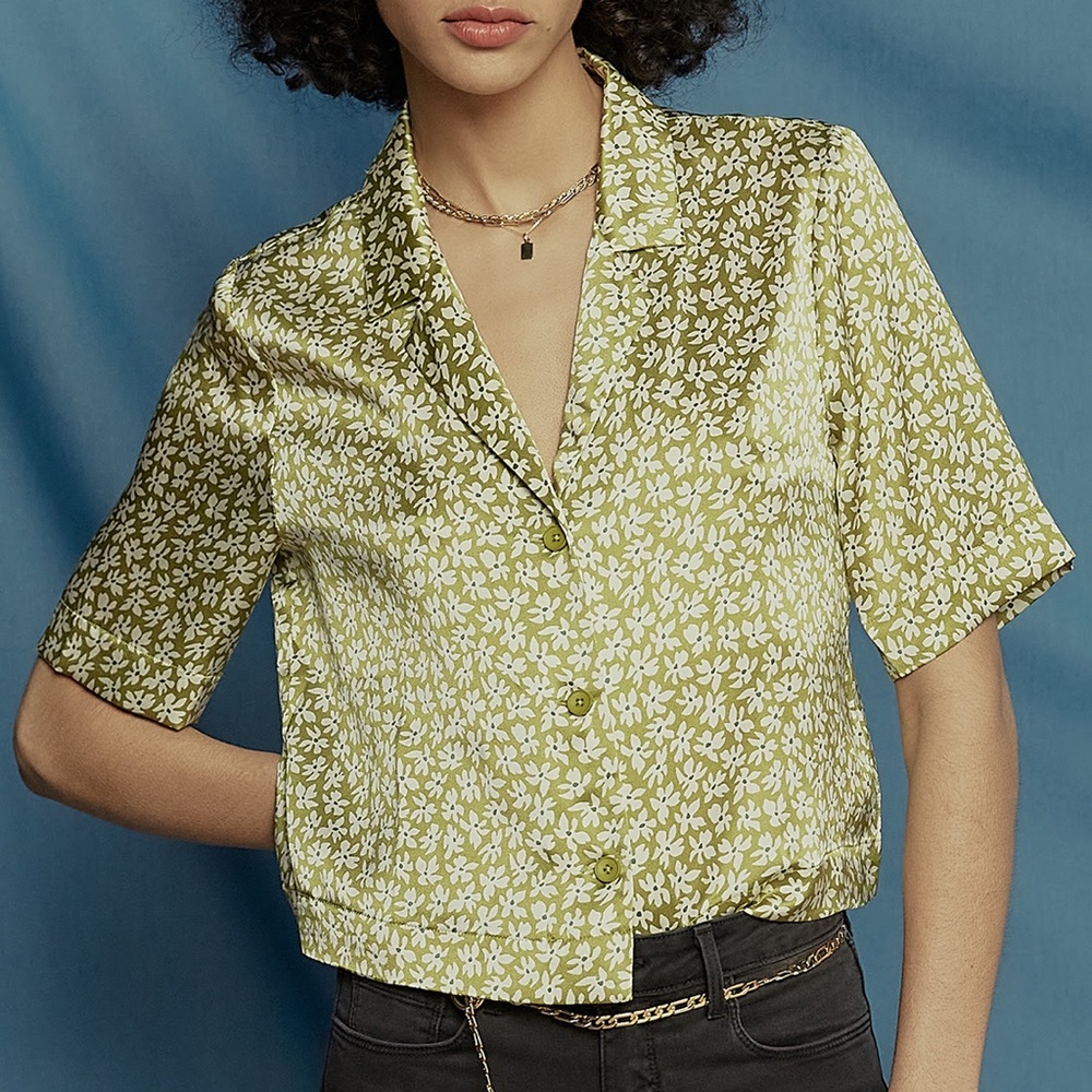 Reformation Hansen Top in Absinthe